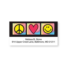 Peace Heart Smiley Sheeted Address Labels