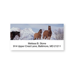 Winter Horses Sheeted Address Labels