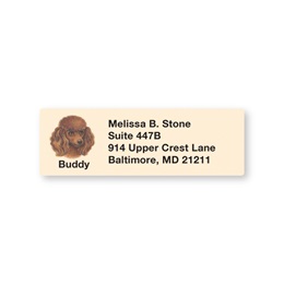 Poodle Brown Pet Breed Address Labels