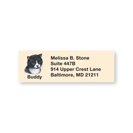 Black And White Cat Pet Breed Address Labels