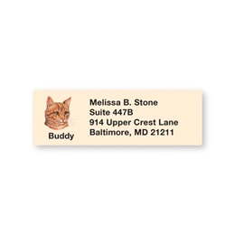 Orange Tabby Cat Pet Breed Address Labels