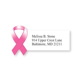 Pink Awareness Ribbon Diecut Sheeted Address Labels