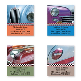 Vintage Car Sheeted Address Label Assortment
