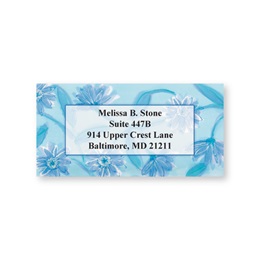 Blue Floral Sheeted Address Labels