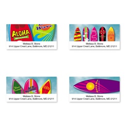 Surfs Up Sheeted Address Label Assortment