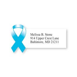 Blue Awareness Ribbon Diecut Sheeted Address Labels