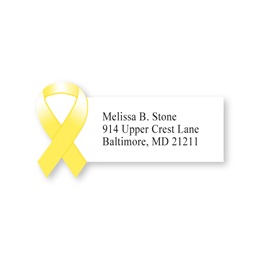 Yellow Awareness Ribbon Diecut Sheeted Address Labels