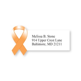 Orange Awareness Ribbon Diecut Sheeted Address Labels