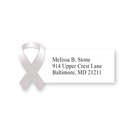 Silver Awareness Ribbon Diecut Sheeted Address Labels