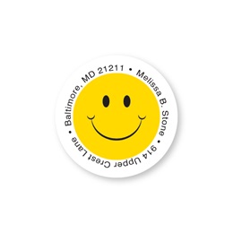 Smiley Face Round Sheeted Address Labels
