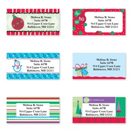 Trendy Christmas Sheeted Address Label Assortment
