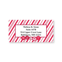 Candy Cane Sheeted Address Labels