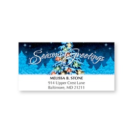 Snowy Tree Holiday Address Labels