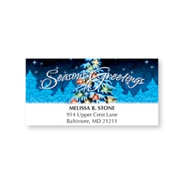 Snowy Tree Holiday Address Labels
