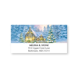 Winter Cottage Holiday Address Labels
