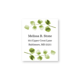 Simple Modern Botanical Greenery Sheeted Address Labels