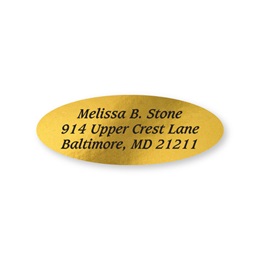 Gold Foil Oval Sheeted Address Labels