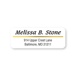 Gold Foil Accent On White Sheeted Address Labels