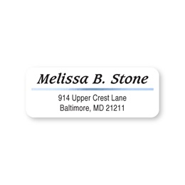 Blue Foil Accent On White Sheeted Address Labels