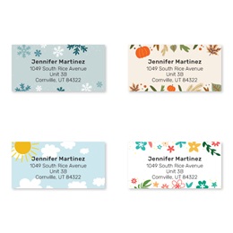 Personalized Seasons of The Year Assorted Sheeted Address Labels