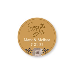 Personalized Mustard Indie Boho Floral Save The Date Round Sheeted Address Labels