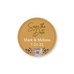 Personalized Mustard Indie Boho Floral Save The Date Round Sheeted Address Labels