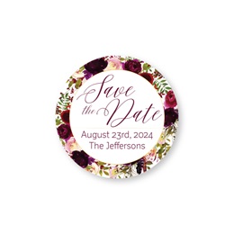 Personalized Fall Floral Save The Date Round Sheeted Labels