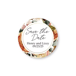 Personalized Fall Floral Save The Date Round Sheeted Labels - Current  Labels