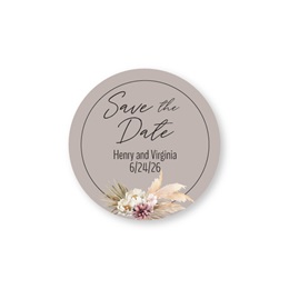 Floral Taupe Save The Date Sheeted Address Labels