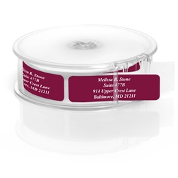Plum Rolled Personalized Name And Address Labels With White Print