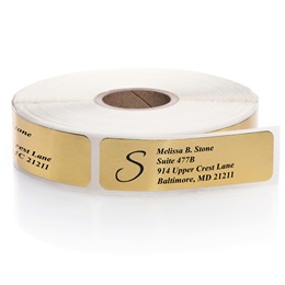Gold Foil Rolled Address Labels