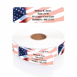 Flag Designer Rolled Address Labels With Plastic Dispenser