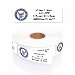 Navy Designer Rolled Address Labels