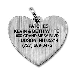 Heart Plastic Pet Tag