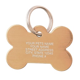 Bone Shape Pet Tag Solid Brass