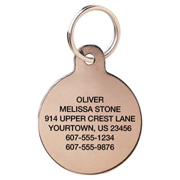Circle Shape Pet Tag Solid Brass