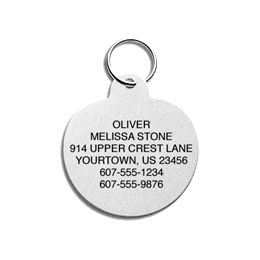 Circle Shape Pet Tag Aluminum