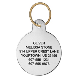 Circle Shape Pet Tag Aluminum