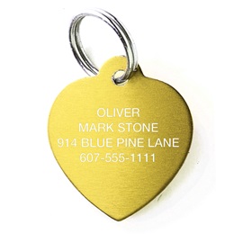 Heart Shape Pet Tag Solid Brass