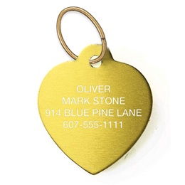 Heart Shape Pet Tag Solid Brass