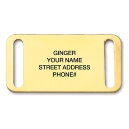 Small Solid Brass Slide On Pet Tag