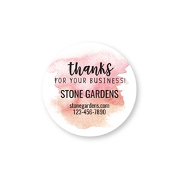 Pink Watercolor Thanks For Your Business Round Sheeted Labels