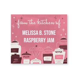 Vintage Retro Pink Personalized Canning Labels