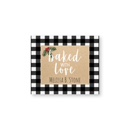 Holiday Buffalo Plaid & Faux Kraft Personalized Goodie Labels