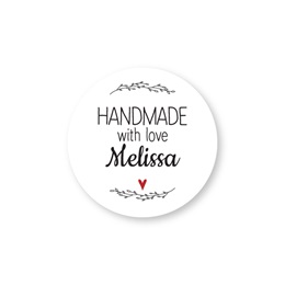 Round Handmade With Love Personalized Goodie Labels