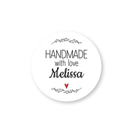 Round Handmade With Love Personalized Goodie Labels