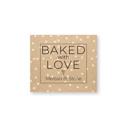 Polka Dot Baked With Love Faux Kraft Personalized Goodie Labels