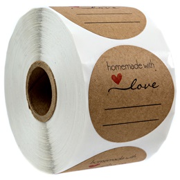 Kraft Brown Homemade with Love Stickers