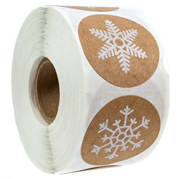 Kraft Brown Assorted Snowflake Stickers