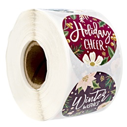 Assorted Bold Floral Holiday Stickers